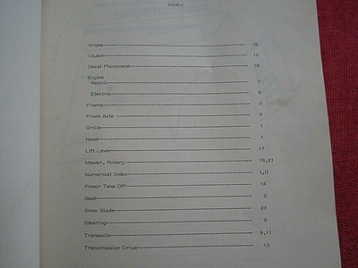 AC ALLIS CHALMERS B-206 LAWN TRACTOR MOWER PARTS CATALOG MANUAL