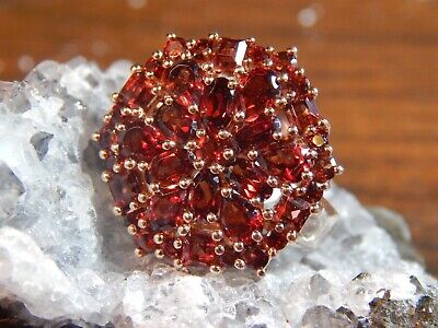 Lady's 925 GE Rose Gold Plated, 36 Genuine Garnets, made in India, Size 6.25 8 g