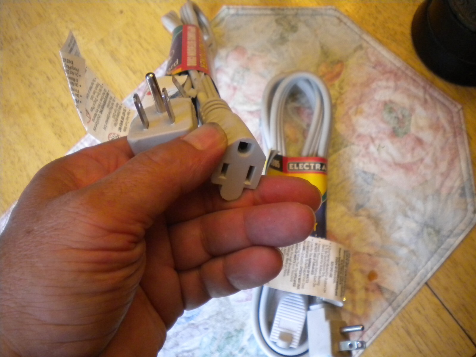 5 ft Heavy Duty Flat Plug Extension Cord, a/c , refrigerator, microwaves  etc