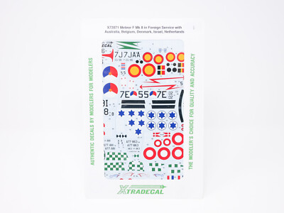 1/72 XtraDecal Decals Gloster Meteor F.8 in Foreign Service - X72071 Australia