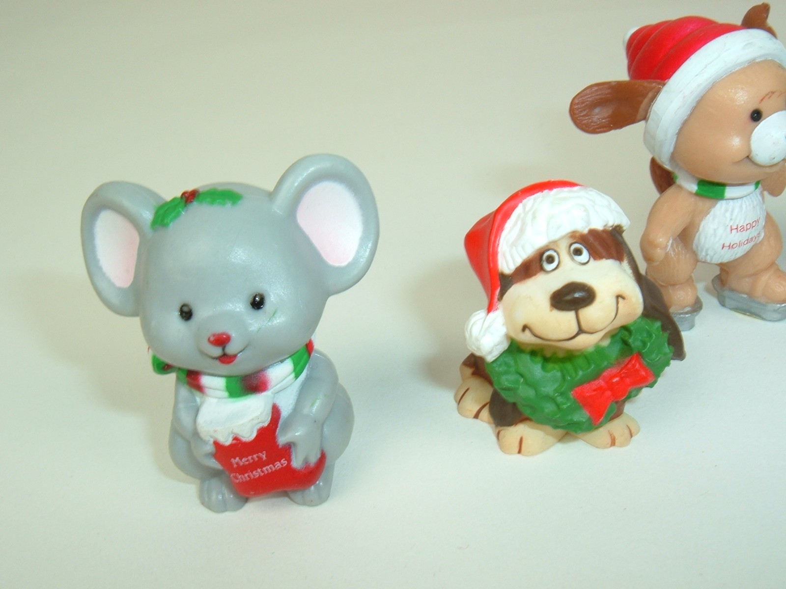 Vtg Lot Russ Berrie Hallmark Christmas Miniature Animals Soldier Plastic