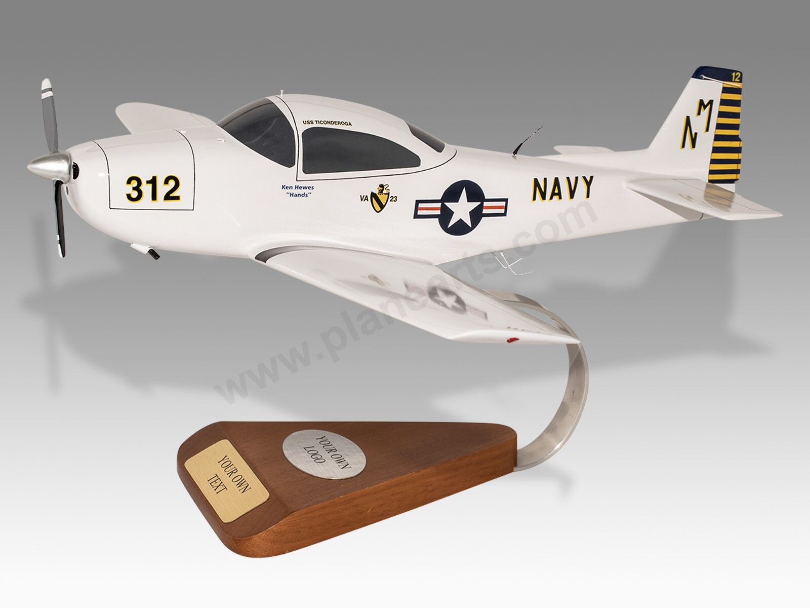 Ryan Navion US Navy 312 Solid Kiln Dried Mahogany Wood Handcrafted Display Model