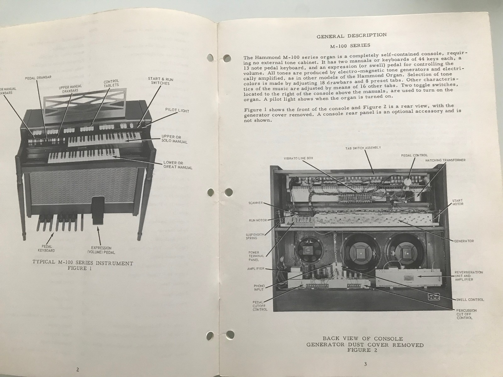 Hammond Organ Model  M100 Series  -  Service Information