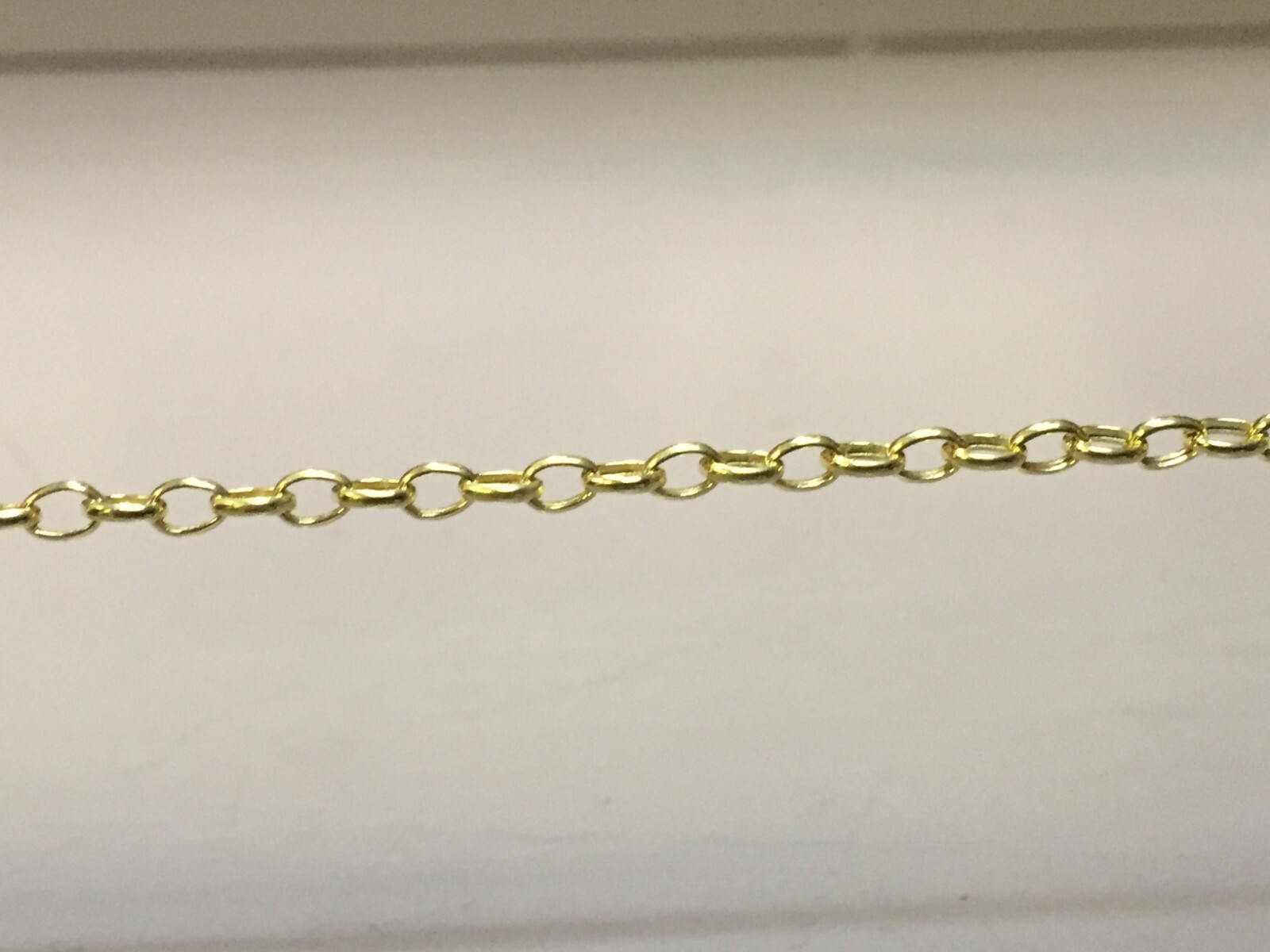 Pre-owned R C I 14kt Yellow Gold Lite Oval Rolo Link Chain Bracelet 7 Inch 1.3 Grams 3.2 Mm In No Stone