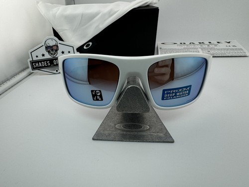 Pre-owned Oakley Drop Point Polished White Prizm Deep Water Polarized Sunglasses Oo9367-14
