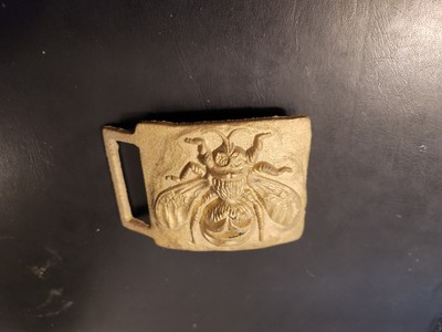 1970s Kutner Artist Solid Bronze Bee Wasp Hornet Insect Vintage Belt Buckle