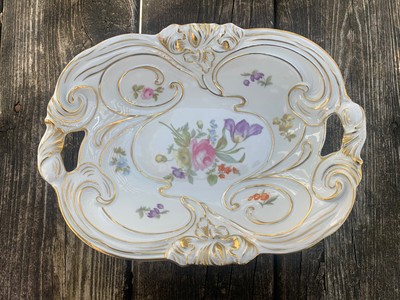 Friesland Germany Large Round Serving Bowl Gray Pink Mid century