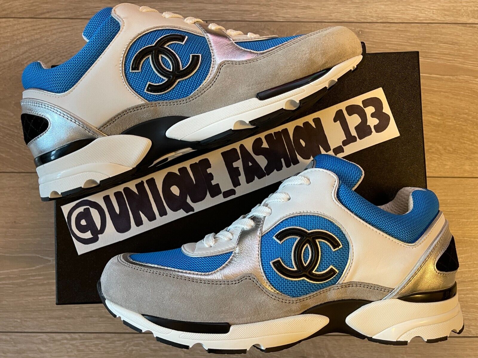 Chanel CC Sneakers Runner US 7.5 UK 6.5 40.5 Trainers Blue Chanel CC Sneakers Runner US 7.5 UK 6.5 40.5 Trainers Blue