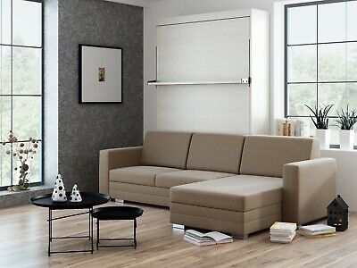 Schrankbett Wandbett Mit Sofa Ecke Leggio Linea Tondo Lw 120 X 200 Cm Whitewood