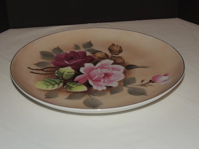 Vintage Lefton Plate Ne 2565 Sticker Hand Painted Heavenly Rose Gold Edge 10