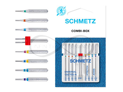 Schmetz Combi Twin Sewing Machine Needles, Mixed Universal, Twin, Jeans, Stretch