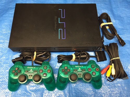 Sony Playstation 2 Console System + 2 Controllers Emerald