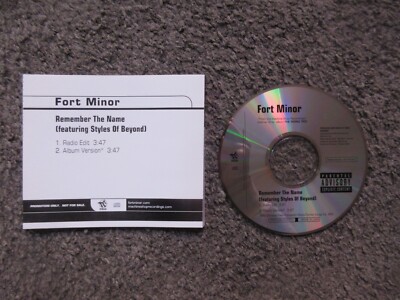 FORT MINOR ''REMEMBER THE NAME'' 2005 W.B UNPLAYED POP RAP 2TRX.PROMO CD SINGLE