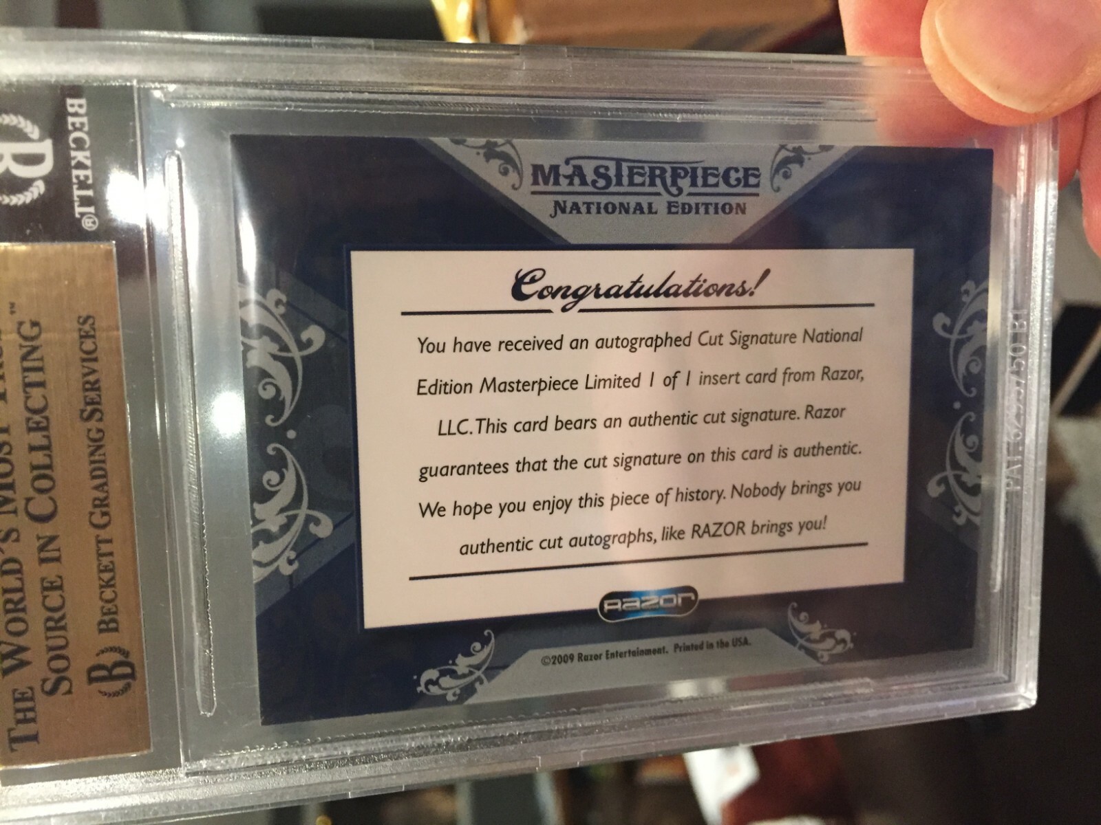 CAROL BURNETT 2009 Razor 1 of 1 cut signature