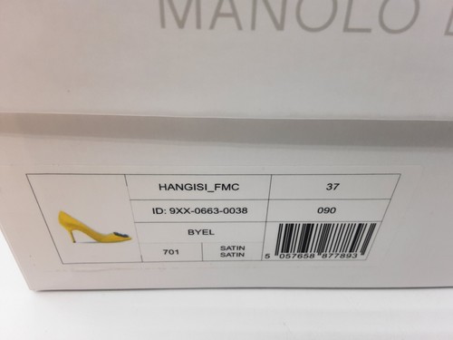 Pre-owned Manolo Blahnik Hangisi 90 Yellow Satin Jewel Buckle Pumps Heels Eu 37 Us 7 $1195