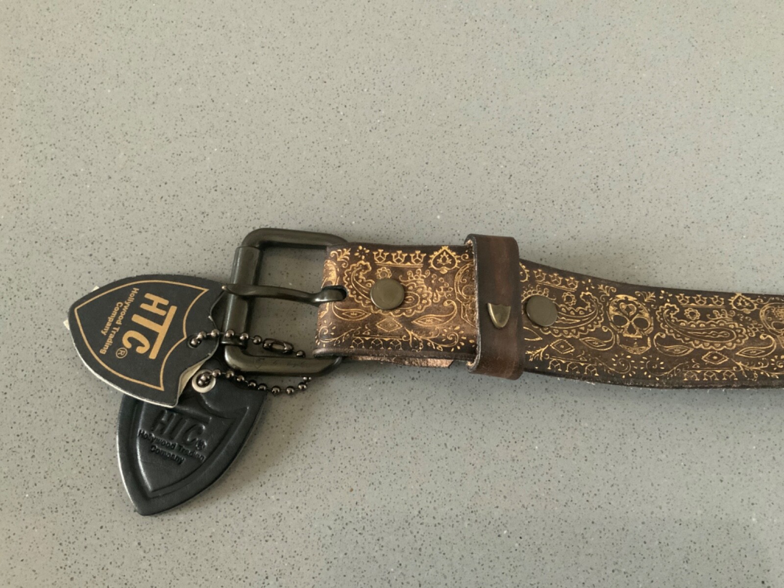 HTC(Hollywood Trading Company) ホワイトレザーxシルバースタッズ