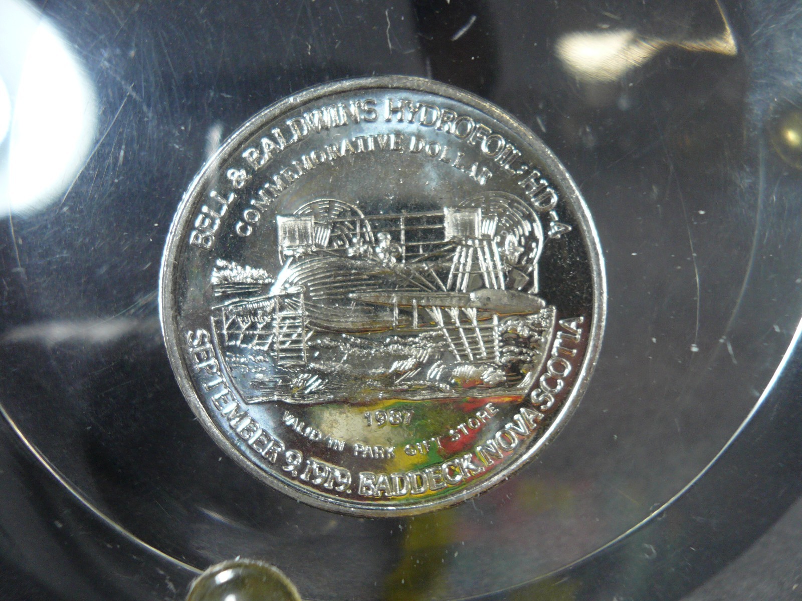ALEXANDER GRAHAM BELL SILVER COMMEMORATIVE COIN in PEN HOLDER 1987