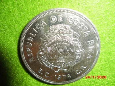 Silbermünze COSTA RICA 100 COLONES 1974 - SEEKUH -SILBER PP