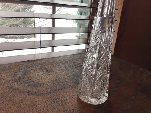 Elegant Crystal Antique 12” Glass Perfume Bottle Cruet