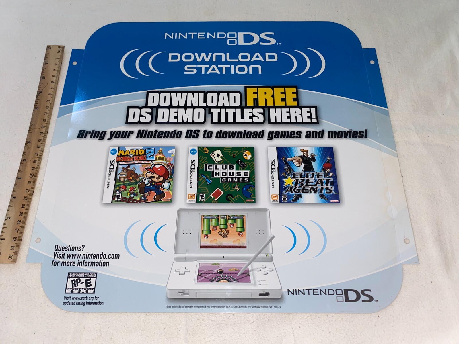 NINTENDO DS DOWNLOAD STATION #4 Store Display Promo Poster