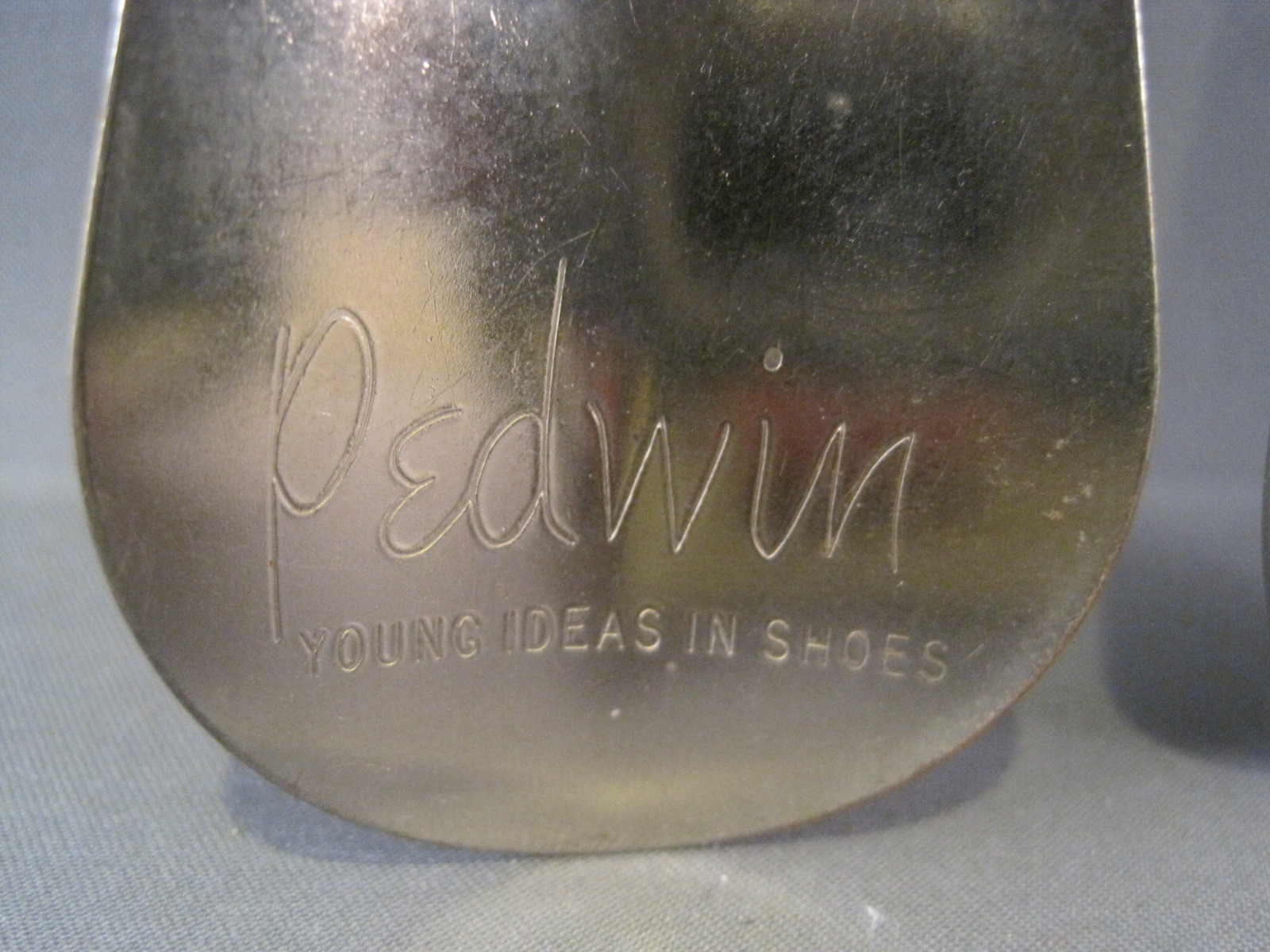 2 Vintage PEDWIN YOUNG IDEAS IN SHOES Metal Shoe Horns