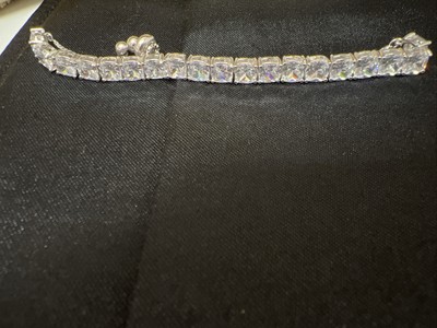 Bella Luce white diamond simulant rhodium over silver adjustable bracelet JTV