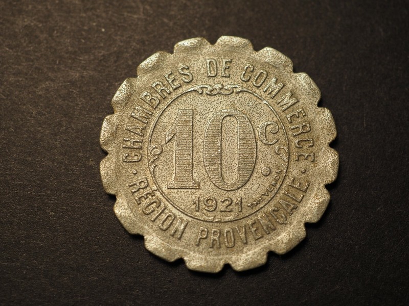 France: Jeton Alu 10 C. - Chambres De Commerce RéGion ProvençAle (Thevenon) 1921