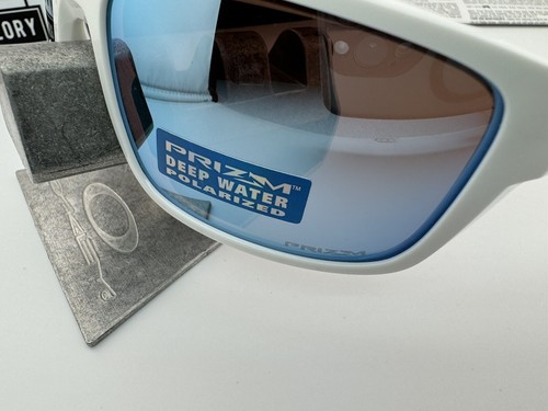 Pre-owned Oakley Drop Point Polished White Prizm Deep Water Polarized Sunglasses Oo9367-14