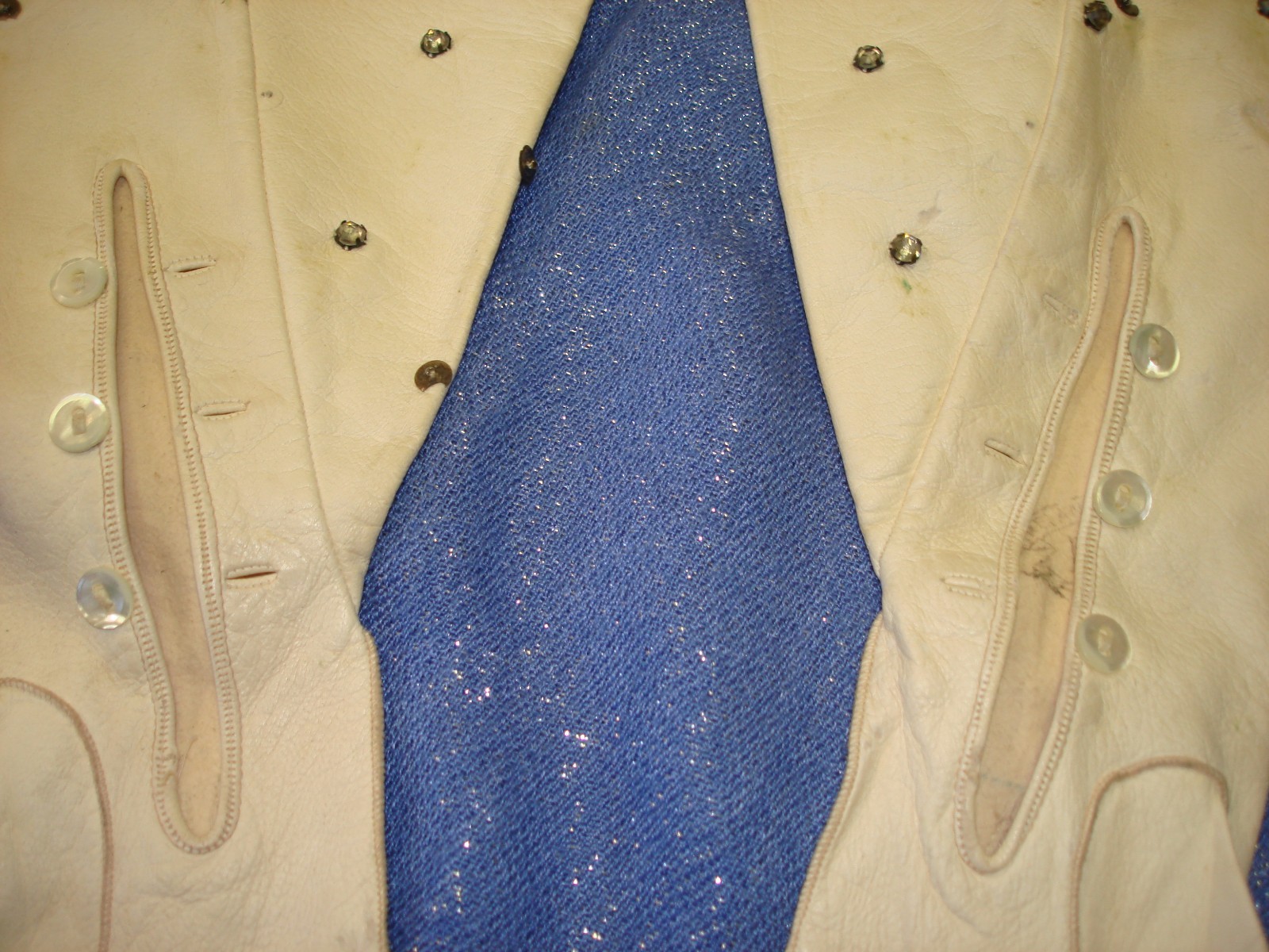 Vintage Cream  Leather Opera Gloves  Size 6 1/2 Made In France