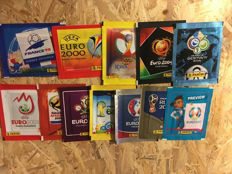 Pochettes Panini Wc 1998.2002.2006.2010.2014.2018 Euro 2000. 2004.2008.2012.2020