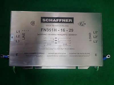 SCHAFFNER FN351H-16-29  FILTER 3-PHASE EMC HI POWER, 16A, USED
