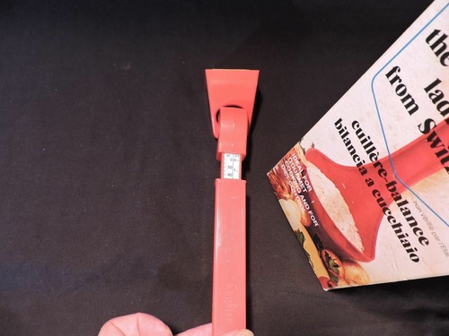 Vintage 60's Weighdle Ladle scale Hanging RED Switzerland Saves Space NEW NIB