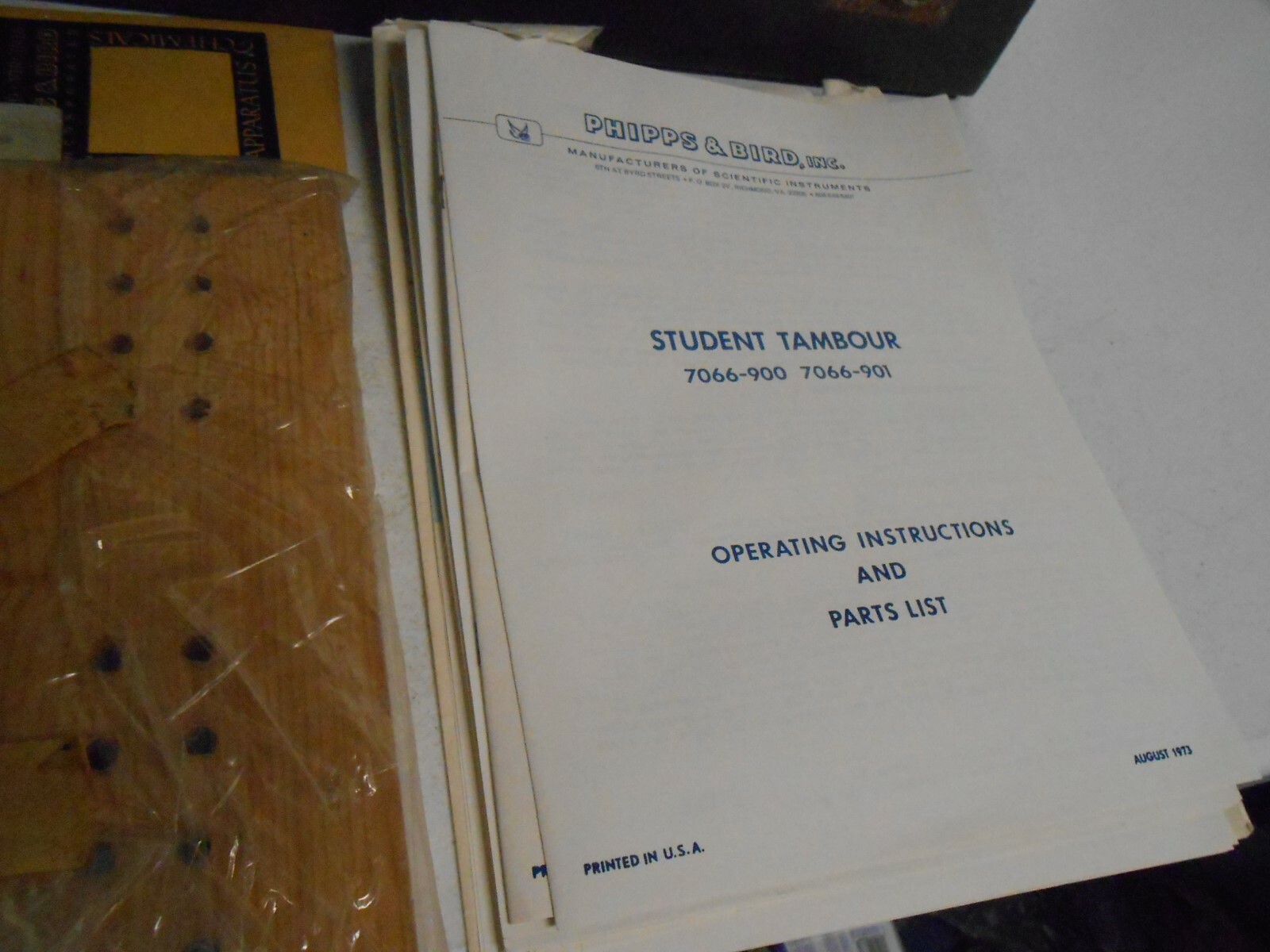 Phipps & Bird Laboratory Apparatus kit in case instructions Physiology Biology