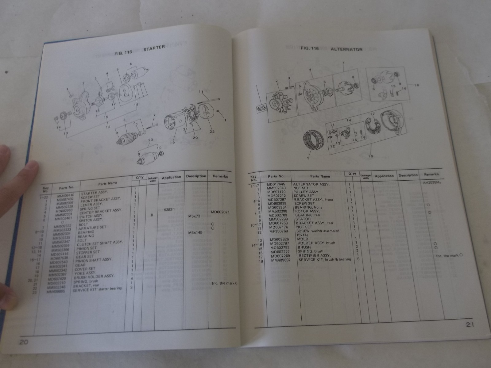 Mitsubishi MT180HD MT180HMD MT180H MT180HM Parts Catalog