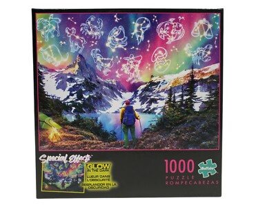 Buffalo Games 1000 Pc Jigsaw Puzzle Glow In The Dark ''Zodiac Mountain''  Age 14+