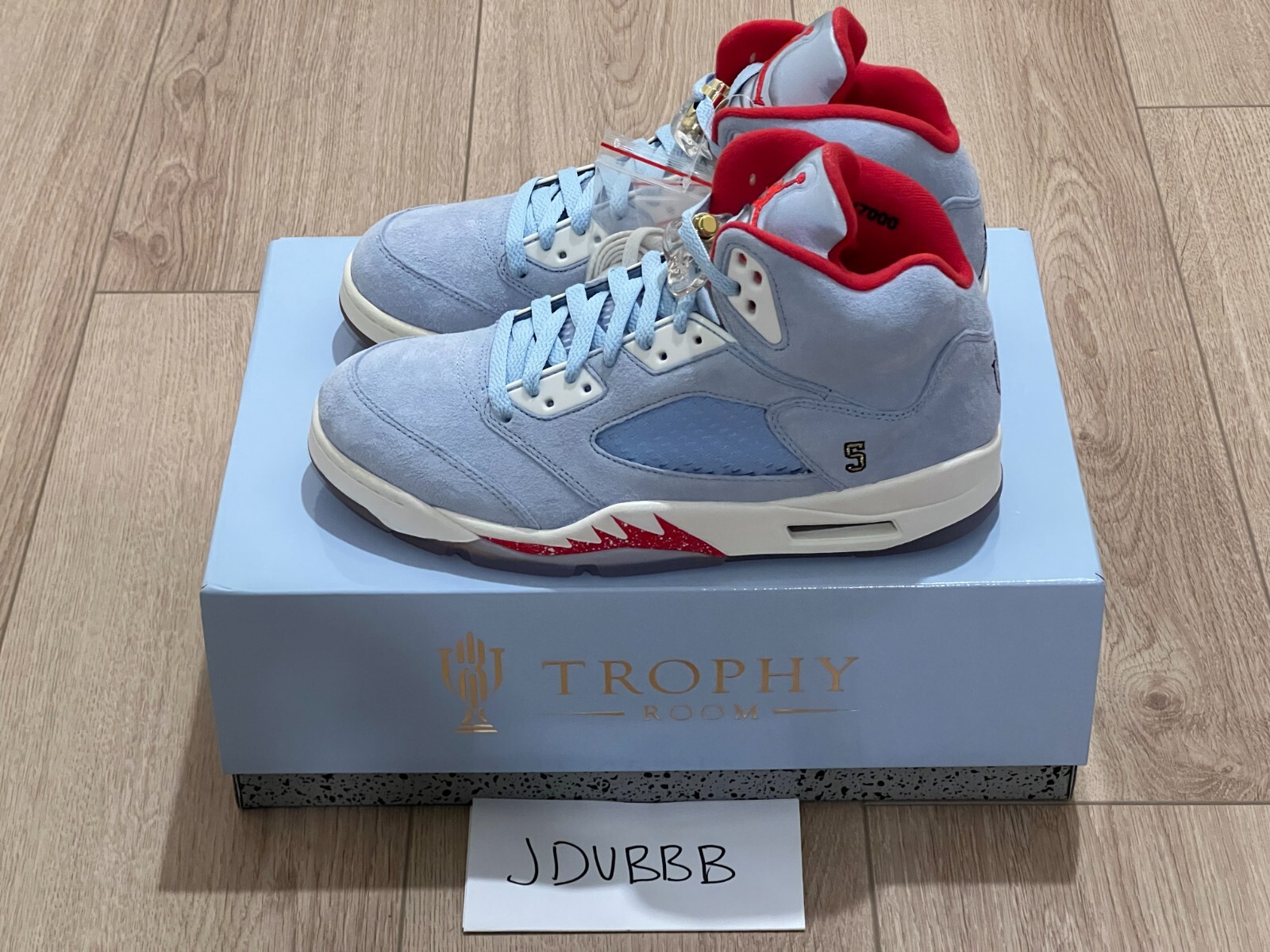 Nike Air Jordan 5 Retro Trophy Room Ice Blue CI1899-400 Size Nike Air Jordan 5 Retro Trophy Room Ice Blue CI1899-400 Size