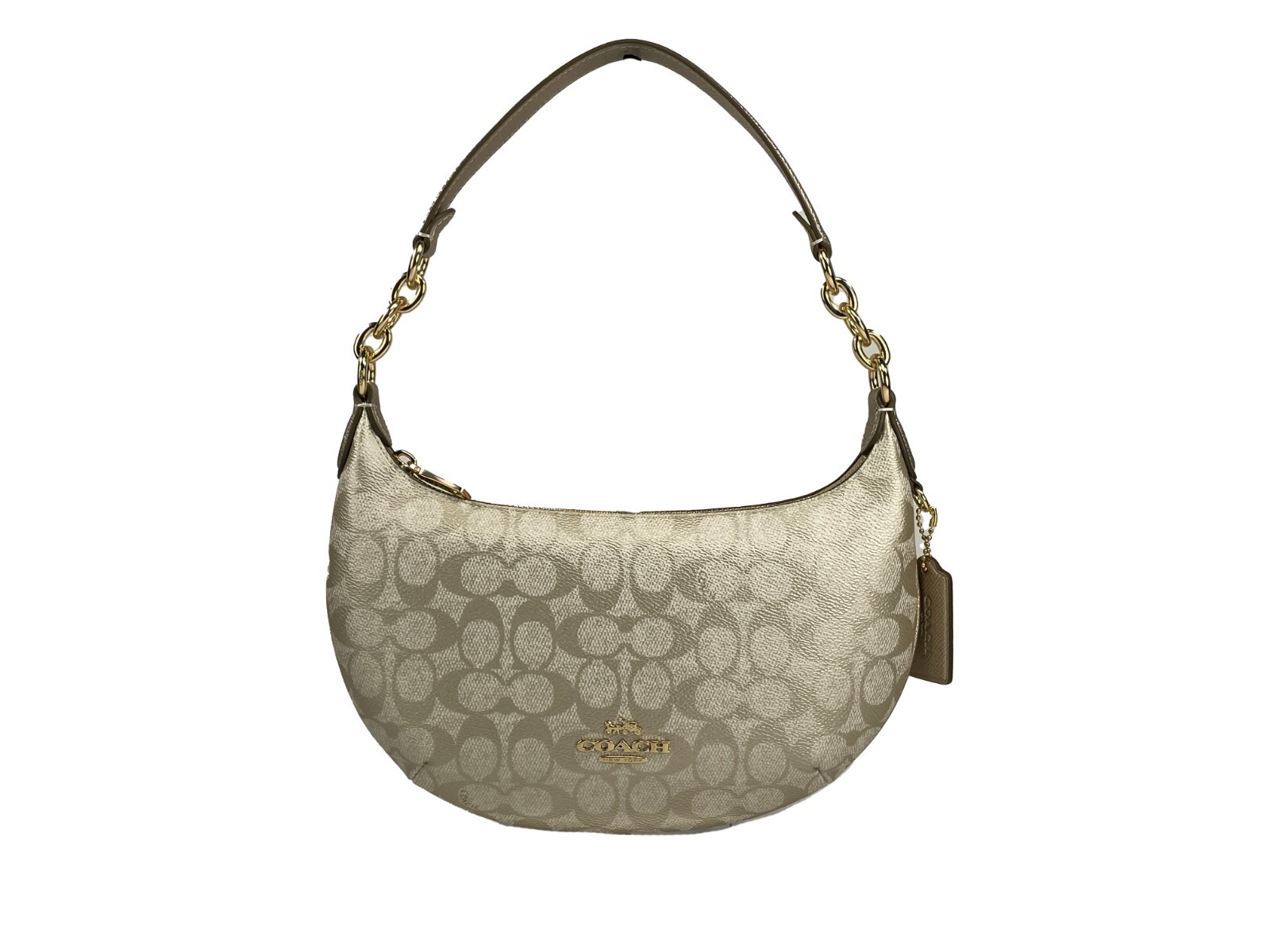 バッグ COACH Handbag Pouch Signature Leather Pouch Bag With Signature Canvas Interior