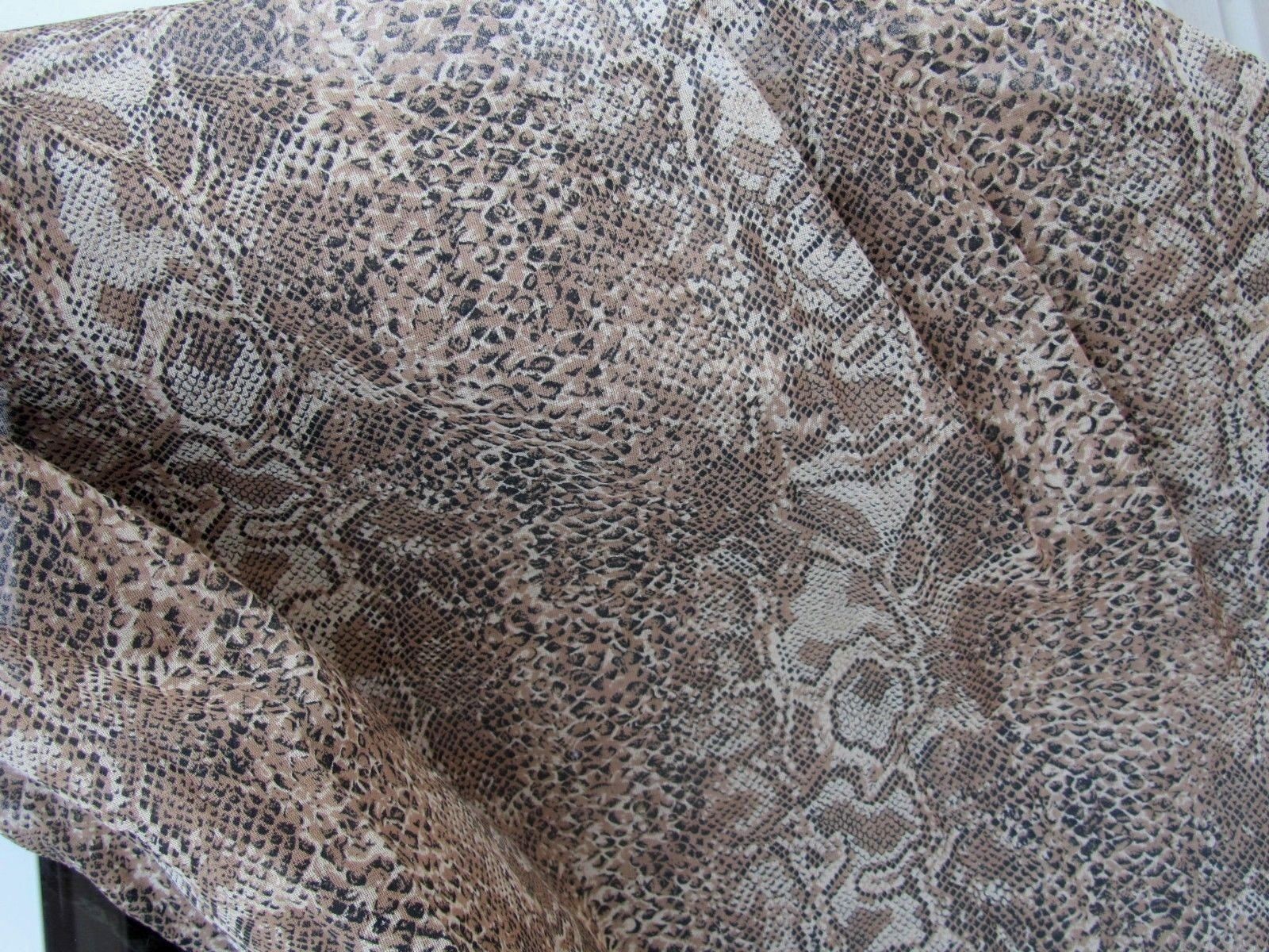 Brown Reptile Snake Skin Print Fabric -  64