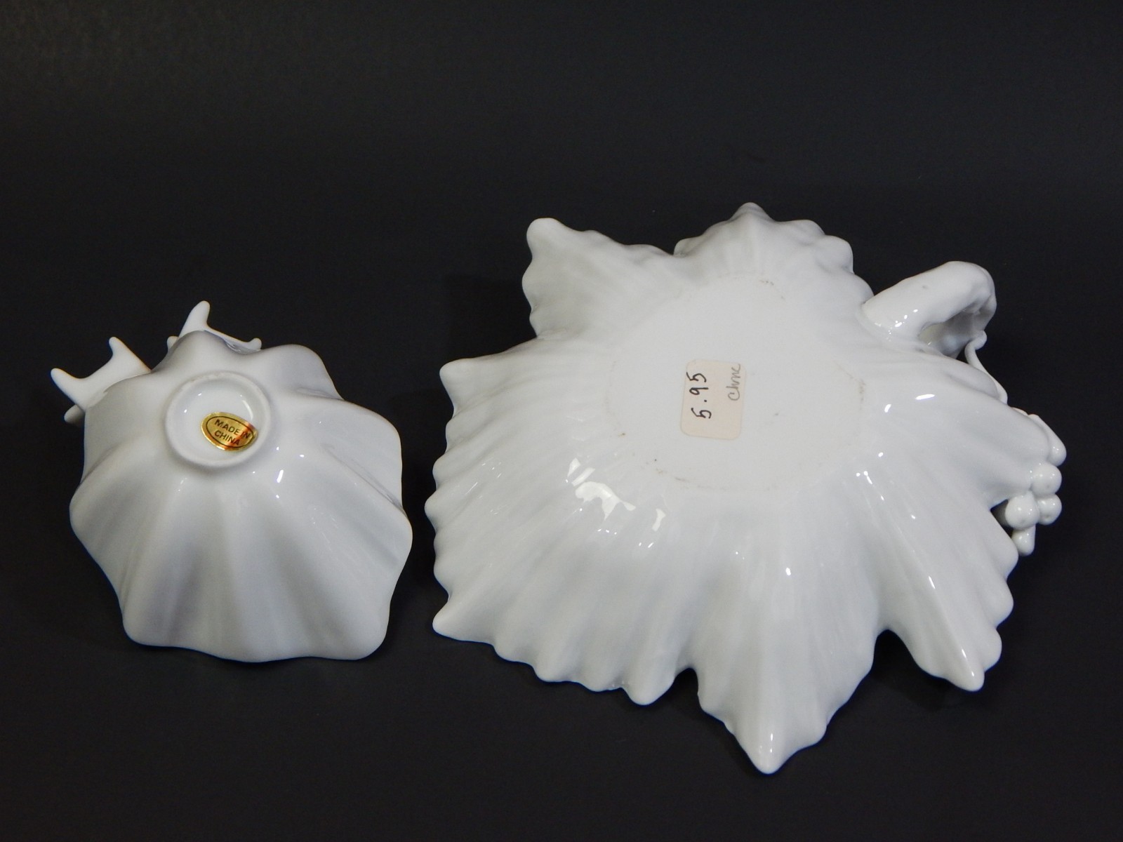 White Decorative Dishes Birds Grapes China PC