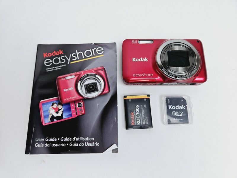 Kodak Easyshare M583 14 Mp Digital Camera Red 8x Wide Optical No Charger