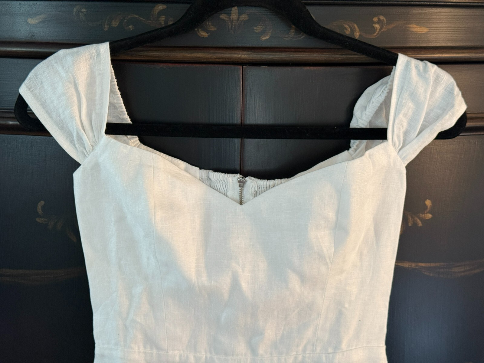 Pre-owned Reformation $248  Bridgton Linen Midi Dress | White | Size 0