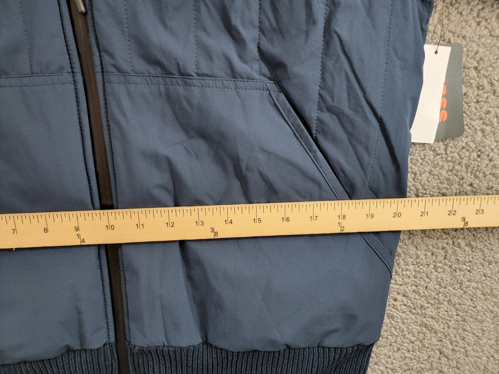 BASS OUTDOOR Mixed Media Zip-Front Hooded Sweater Jacket Men's M Navy Blaze L/S - Picture 7 of 17