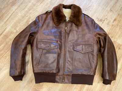 Aero Leather 50s Flight Jacket UK 44, Horween FQHH, SHEARLING SCHAFFELL, NEU