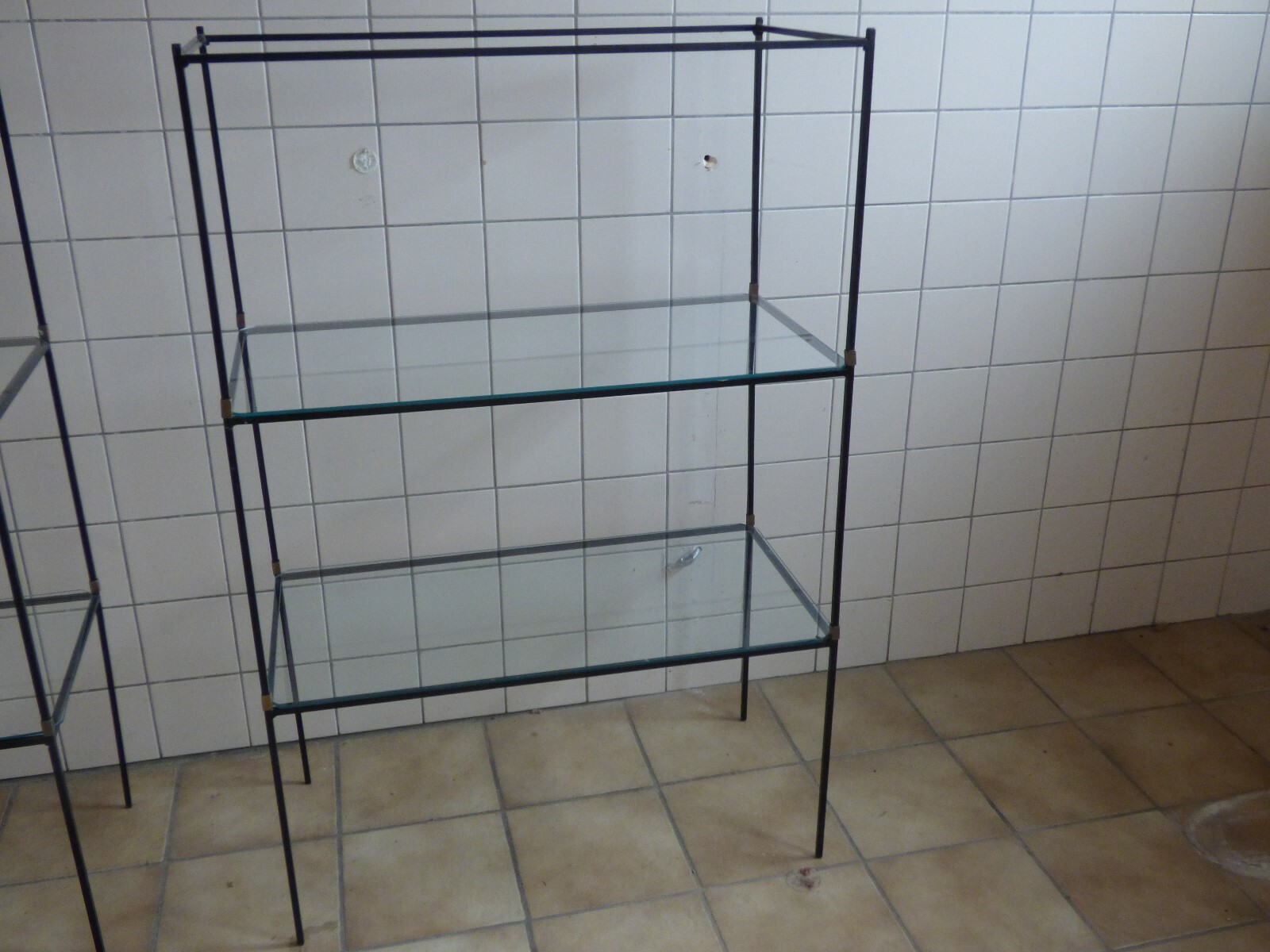 Tische Glas Beistelltische Vorlagetische Stahlrahmen Glasplatte 80x40x40cm
