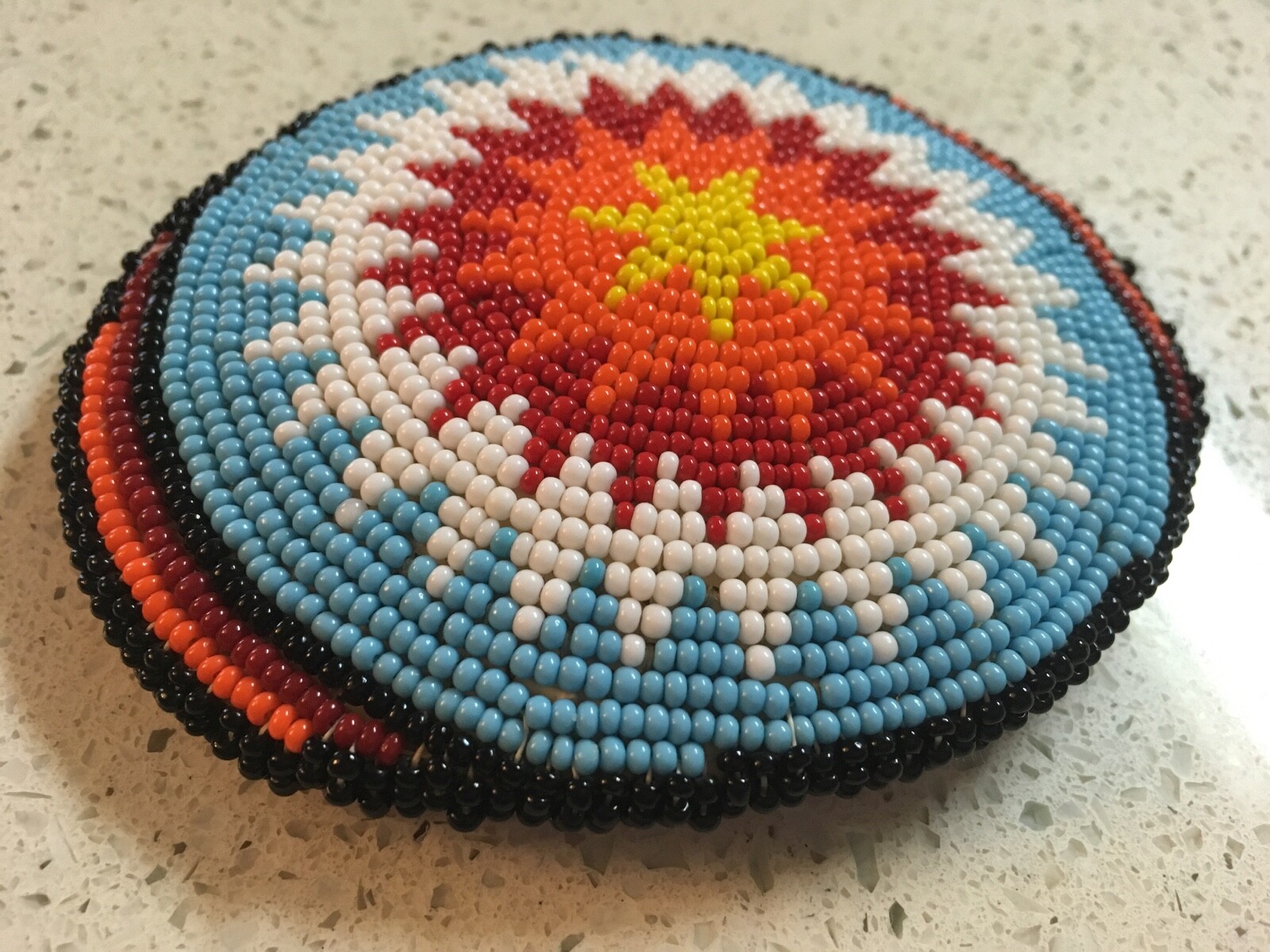 Native American Beaded Belt Buckle - Excellent Condition