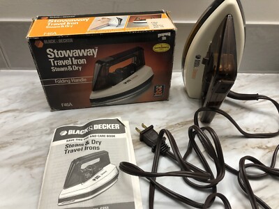 Black & Decker Stowaway Travel Iron Steam & Dry w/ Folding Handle F46A