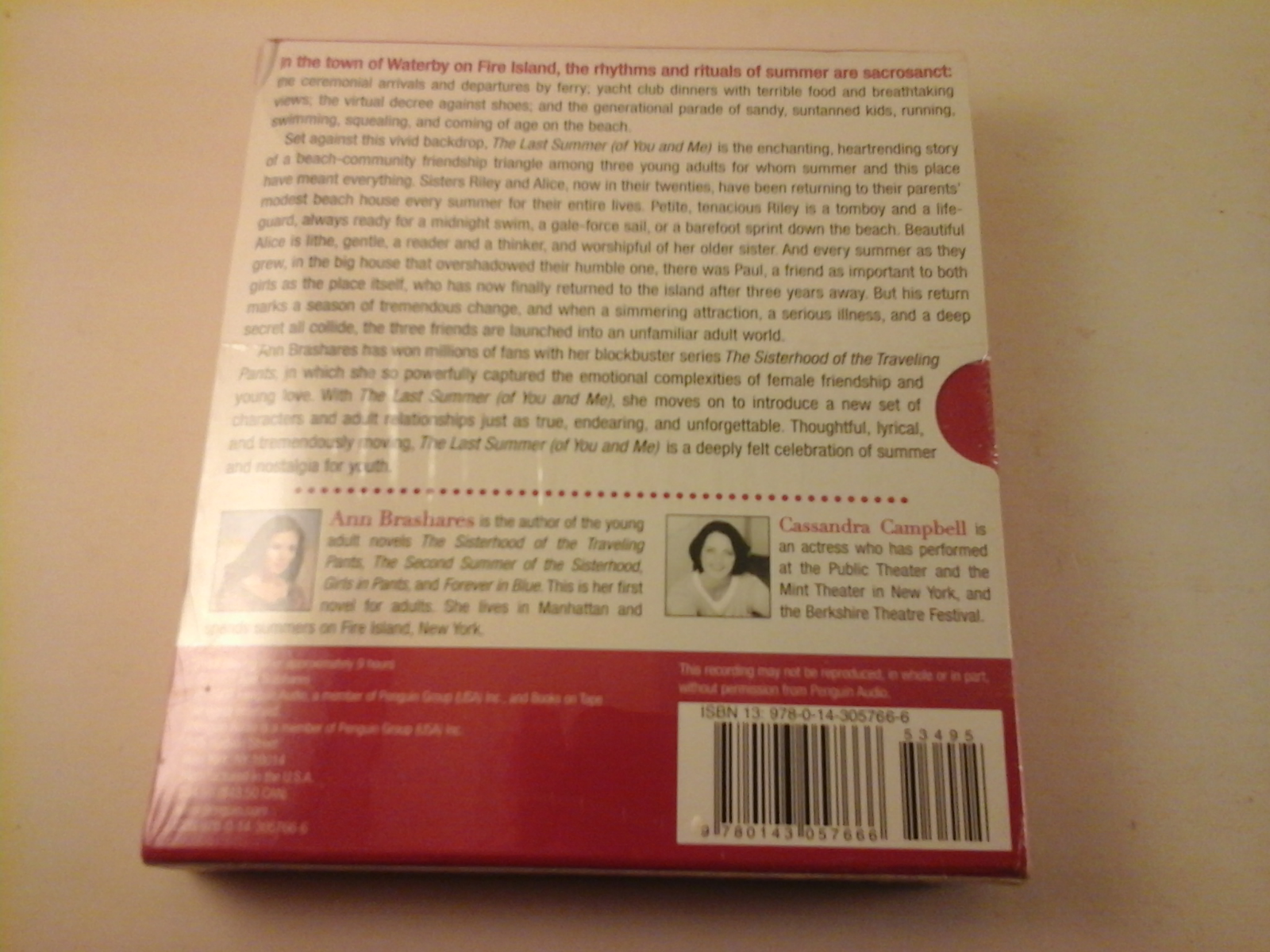 The Last Summer (Of You and Me) by Ann Brashares (2007, CD, Unabridged)