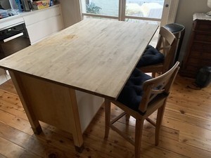 Ikea Kitchen Island Plus Four Matching Bar Stools Other