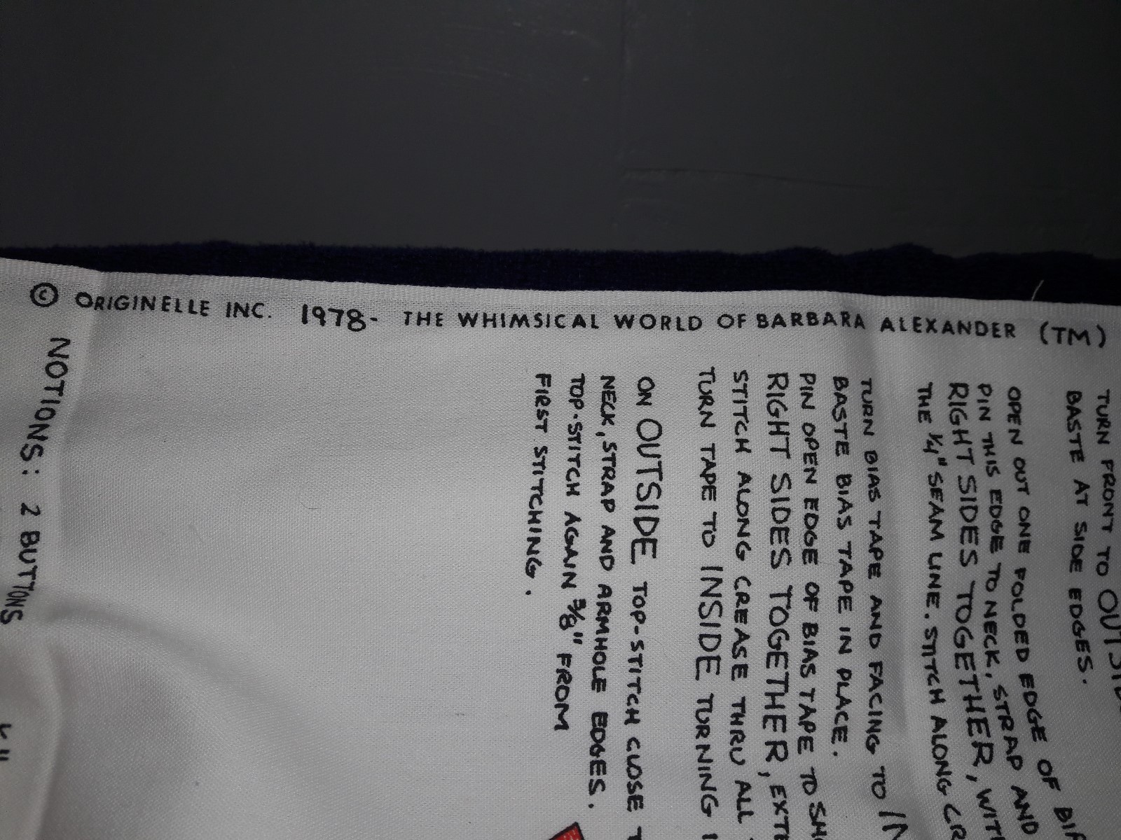 The Whimsical World of Barbara Alexander 1978 Cut and Sew Apron