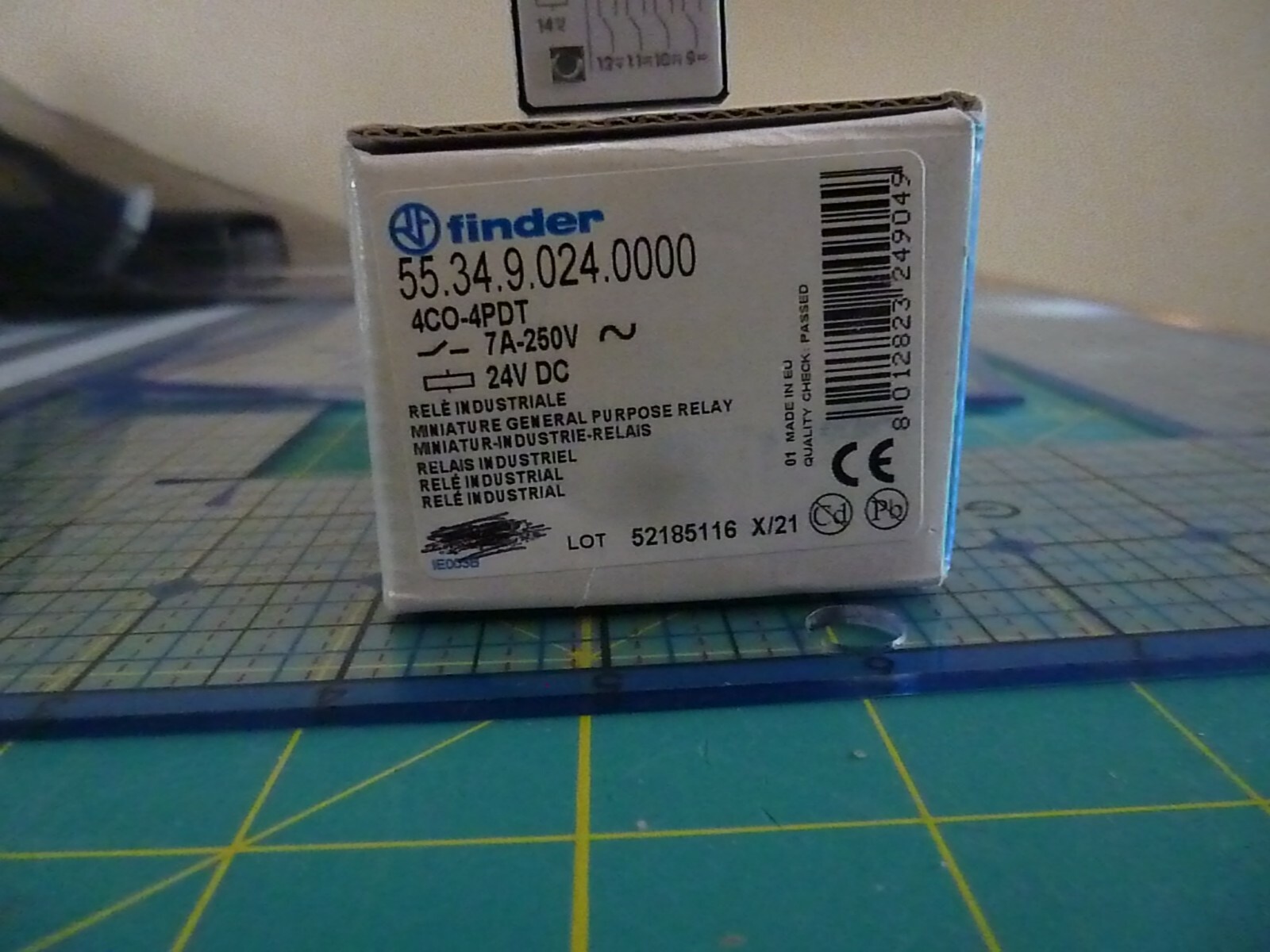 ONE (1) Finder 55.34.9.024.0000 Relay - 7 Amp - 250 Volt AC - 24 VDC  - NEW